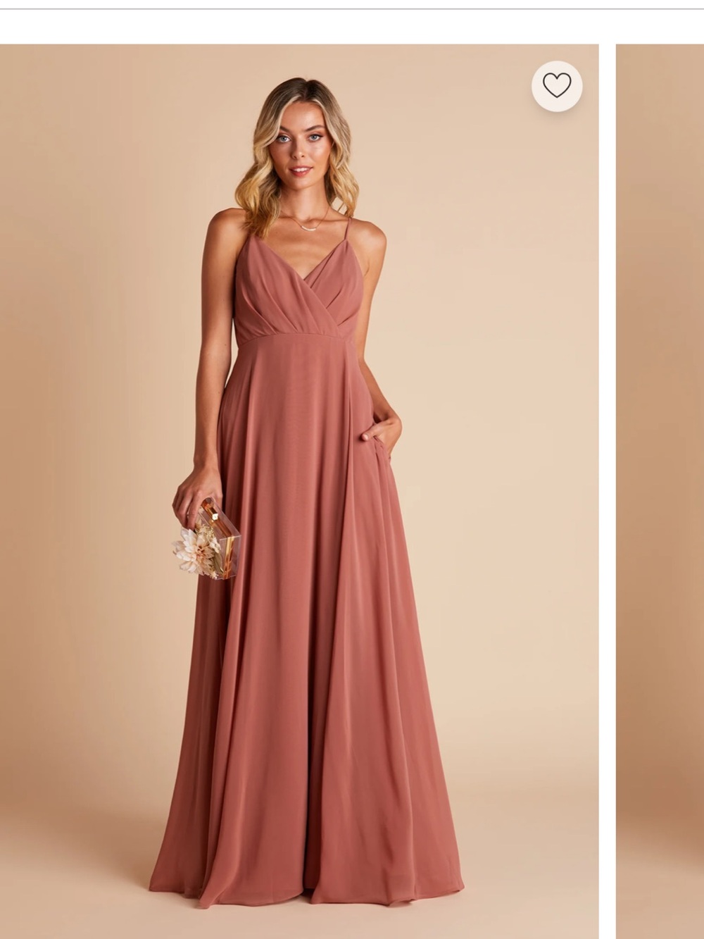 Birdy Grey Dusty Rose Spaghetti-Strap Maxi Dress “Kaia”